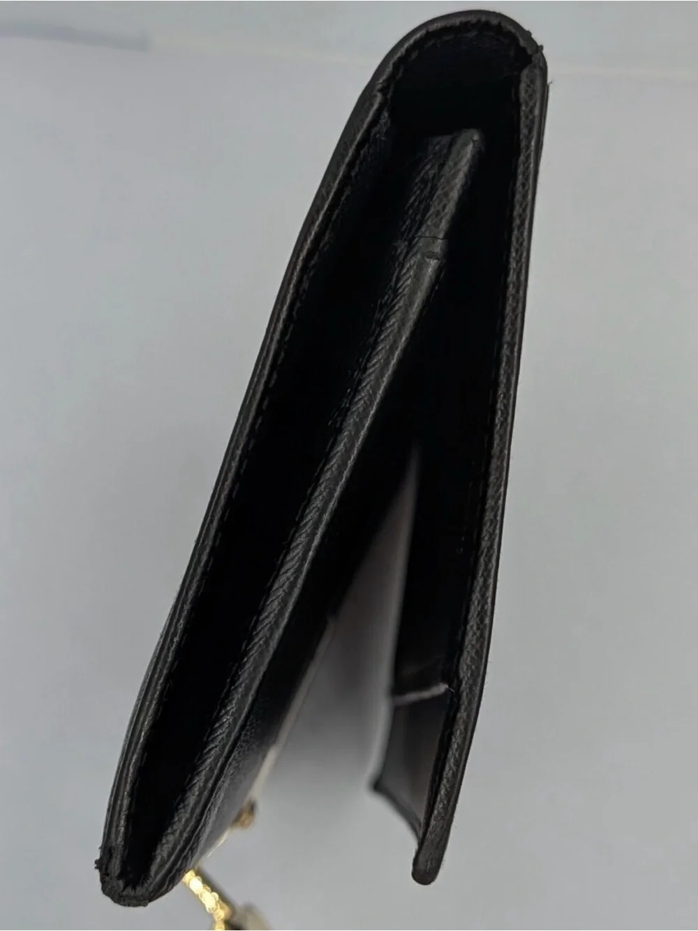 Salvatore Ferragamo  Black Women's Leather Wallet with Gold Accent
